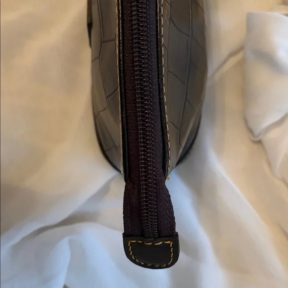 Dooney & Bourke Black Croc-Embossed Leather Pouch - Picture 6 of 17